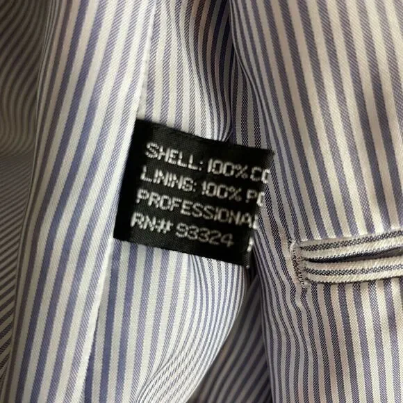 Adolfo Stripe Blue/White Men Blazer - Picture 7 of 14